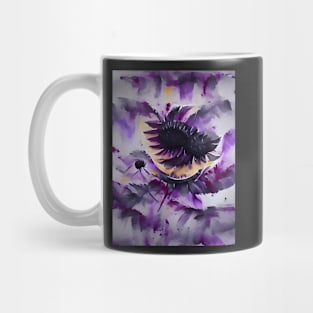 Abstract Purple Sunflowers Mug